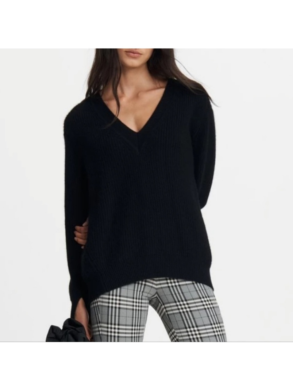 Rag & Bone Pierce Cashmere Vneck Ribbed Sweater